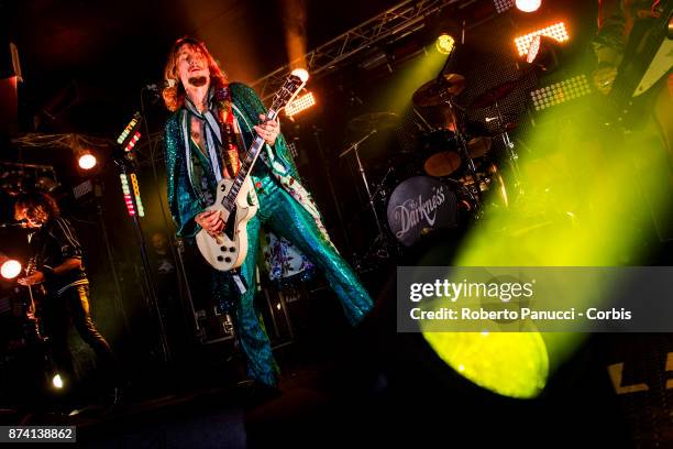 The Darkness performs on stage on November 9, 2017 in Rome, Italy.