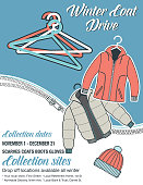 Winter Coat Drive Charity Poster template