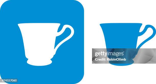 blue teacup icon 4 - tea time stock illustrations