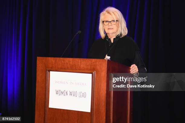 Geraldine Laybourne, Media Entrepreneur and Co-Founder of Oxygen Media speaks onstage at Women Who Lead presented by Alliance For Women In Media at...