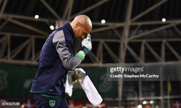 Dublin , Ireland - 14 November 2017; Darren Randolph of Republic of Ireland prior to the FIFA 2018 World Cup Qualifier Play-off 2nd leg match between...