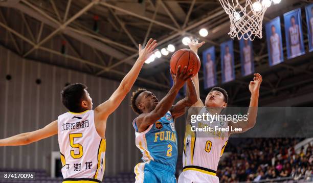 Russ Smith ££2 of Fujian SBS in action during the 2017/2018 CBA League match between Beijing Beikong Fly Dragons and Fujian SBS at Beijing Olympic...