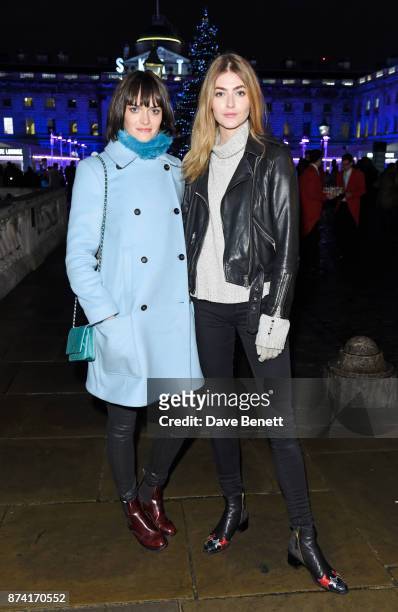 Sam Rollinson and Eve Delf attend the opening party of Skate at Somerset House with Fortnum & Mason on November 14, 2017 in London, England. London's...