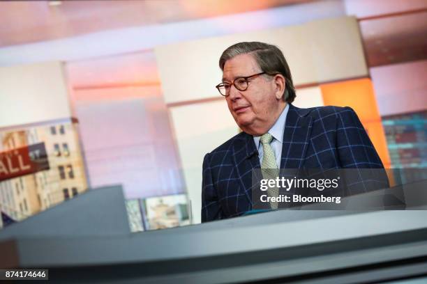 Lacy Hunt, chief economist at Hoisington Investment Management Co., listens during a Bloomberg Television interview in New York, U.S., on Tuesday,...