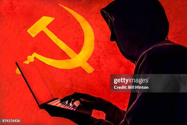 russian hacker - ominous computer stock pictures, royalty-free photos & images