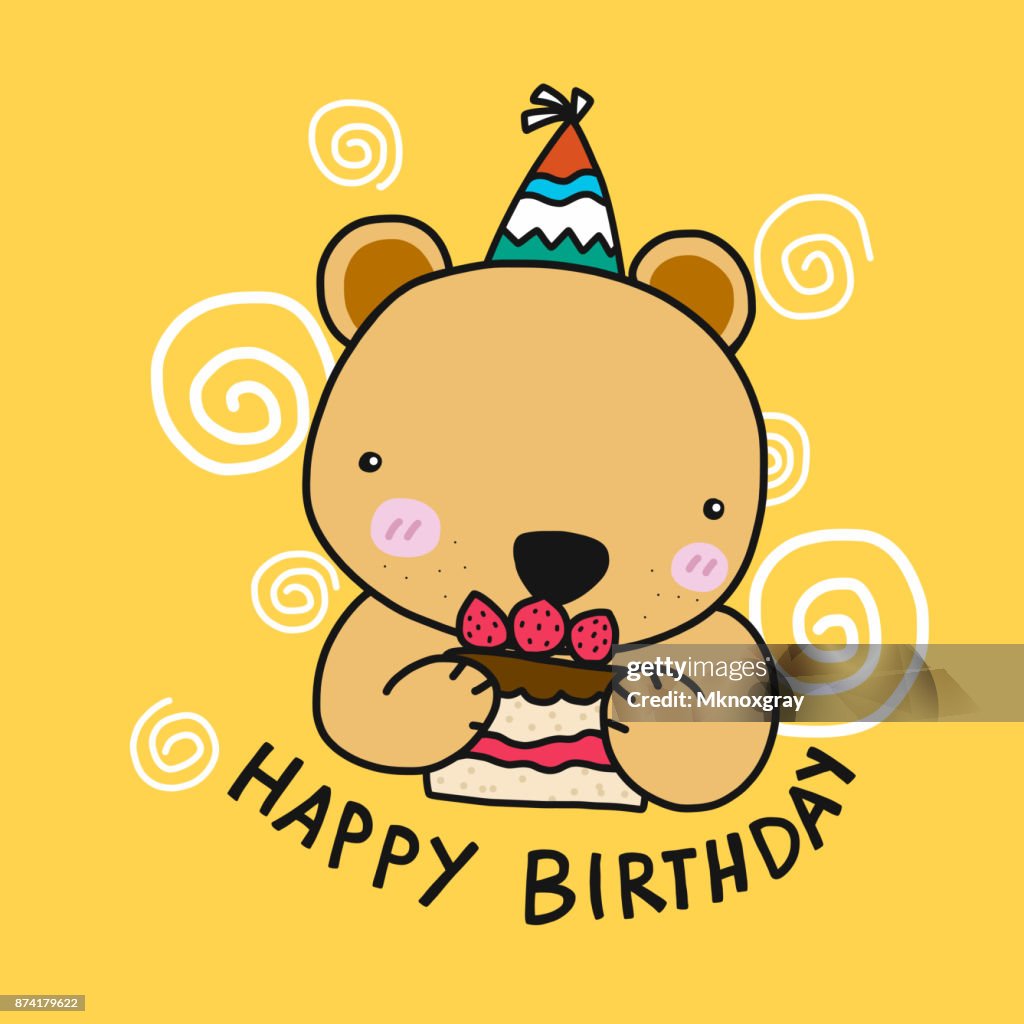 Vector Ilustración De Dibujos Animados Oso Lindo Pastel De Feliz Cumpleaños Ilustración de stock - Getty Images Vector Ilustración De Dibujos Animados Oso Lindo Pastel De Feliz Cumpleaños Ilustración de stock - Getty Images