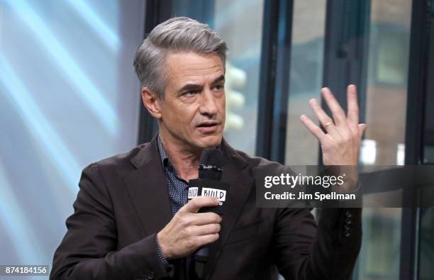 Actor Dermot Mulroney attends Build to Discuss "The Christmas Train" at Build Studio on November 14, 2017 in New York City.