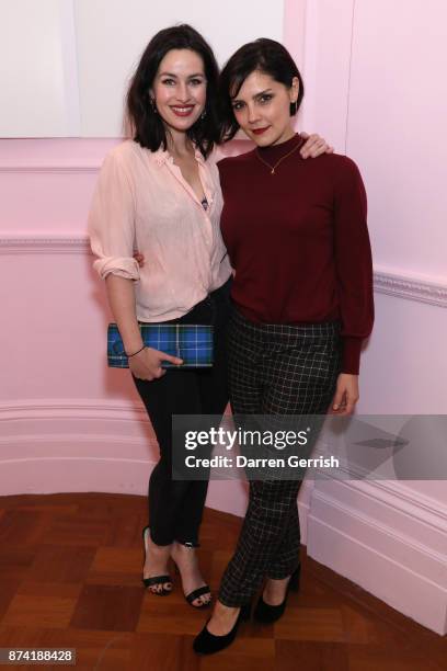 Annabel Scholey and Maimie McCoy attend the Glossier UK launch party on November 14, 2017 in London, England.