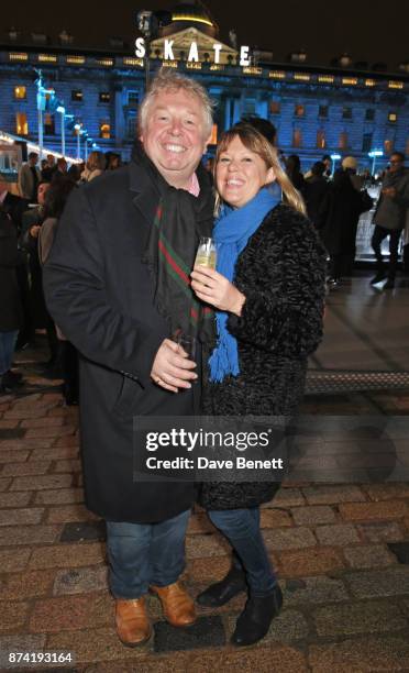 Nick Ferrari and Sandra Phylis Conolly attend the opening party of Skate at Somerset House with Fortnum & Mason on November 14, 2017 in London,...