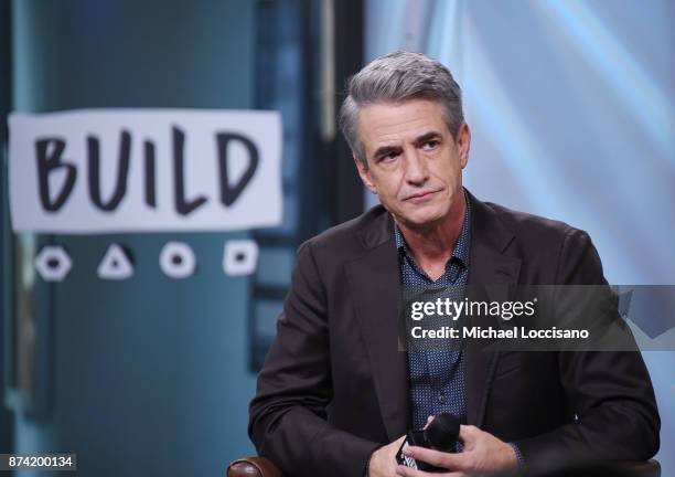 Actor Dermot Mulroney visits Build Studio to discuss his movie "The Christmas Train" on November 14, 2017 in New York City.