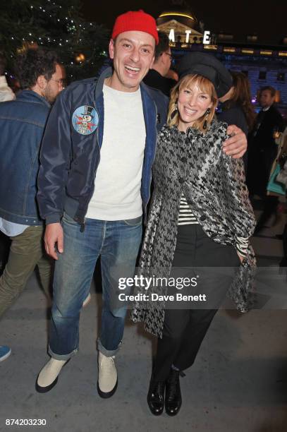 Enzo Cilenti and Sienna Guillory attend the opening party of Skate at Somerset House with Fortnum & Mason on November 14, 2017 in London, England....