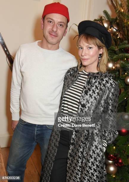 Enzo Cilenti and Sienna Guillory attend the opening party of Skate at Somerset House with Fortnum & Mason on November 14, 2017 in London, England....