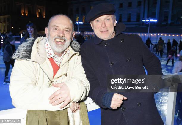 Keith Allen and Gary Kemp attend the opening party of Skate at Somerset House with Fortnum & Mason on November 14, 2017 in London, England. London's...