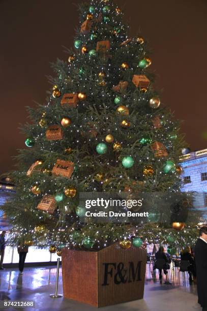 General view of the atmosphere at the opening party of Skate at Somerset House with Fortnum & Mason on November 14, 2017 in London, England. London's...