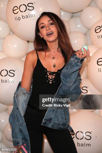 Danielle Peazer attends the 'EOS Lip Balm Winter Lips' party at Jimmy's Lodge Pop up on November 14, 2017 in London, England.