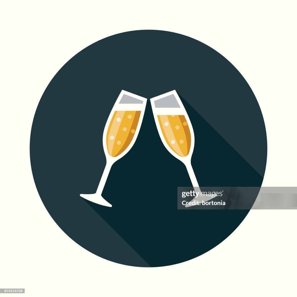 Celebration Social Media Flat Design Icon with Side Shadow
