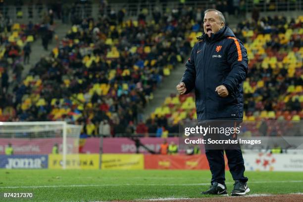 Coach Dick Advocaat of Holland during the International Friendly match between Romania v Holland at the Arena Nationala on November 14, 2017 in...