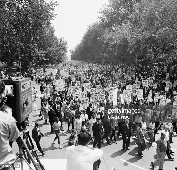 News -- MARCH ON WASHINGTON FOR JOBS AND FREEDOM 1968 -- Pictured: People marching during the March on Washington for Jobs and Freedom political...