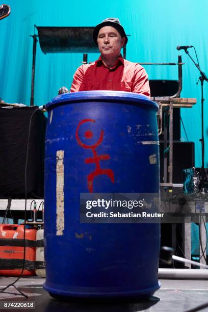 Unruh of Einstuerzende Neubauten performs at Columbiahalle on November 14, 2017 in Berlin, Germany.