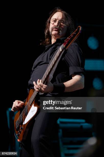 Alexander Hacke of Einstuerzende Neubauten performs at Columbiahalle on November 14, 2017 in Berlin, Germany.