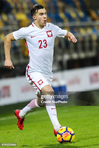 Konrad Michalak during UEFA U21 Championship Qualifier match between Poland and Denmark on November 14, 2017 in Gdynia, Poland.