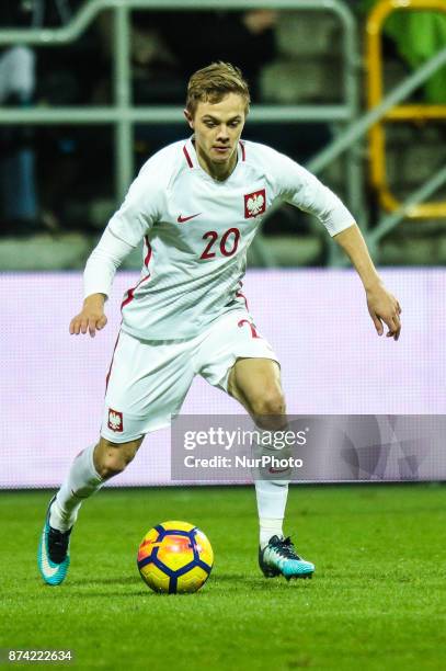 Robert Gumny during UEFA U21 Championship Qualifier match between Poland and Denmark on November 14, 2017 in Gdynia, Poland.