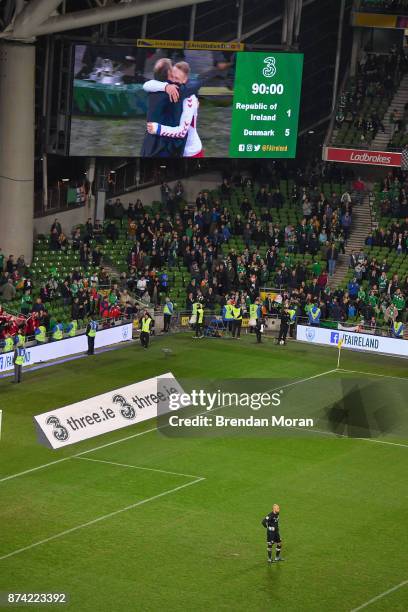 Dublin , Ireland - 14 November 2017; Darren Randolph of Republic of Ireland reacts at the final whistle after the FIFA 2018 World Cup Qualifier...