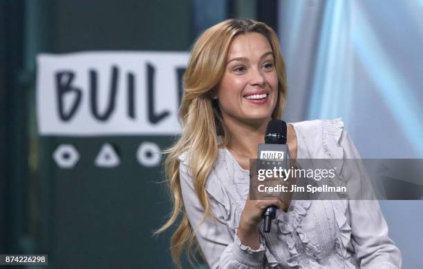 Model Petra Nemcova attends Build to discuss Hands and Hearts - Smart Response at Build Studio on November 14, 2017 in New York City.