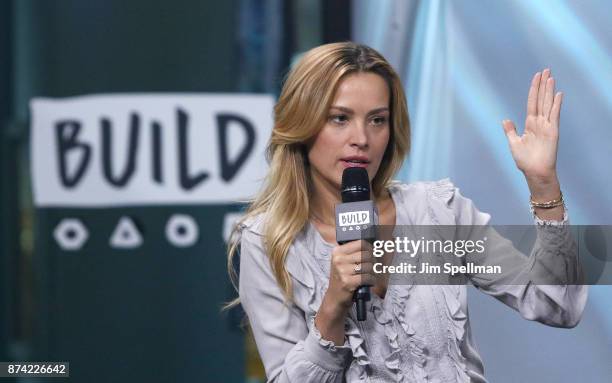 Model Petra Nemcova attends Build to discuss Hands and Hearts - Smart Response at Build Studio on November 14, 2017 in New York City.