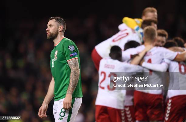 Dublin , Ireland - 14 November 2017; Daryl Murphy of Republic of Ireland reacts following the FIFA 2018 World Cup Qualifier Play-off 2nd leg match...