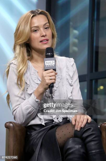 Model Petra Nemcova attends Build to discuss Hands and Hearts - Smart Response at Build Studio on November 14, 2017 in New York City.