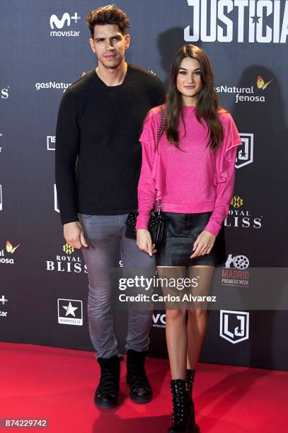 Diego Matamoros and Estela Grande attend 'La Liga de La Justicia' premiere at the Kinepolis cinema on November 14, 2017 in Madrid, Spain.
