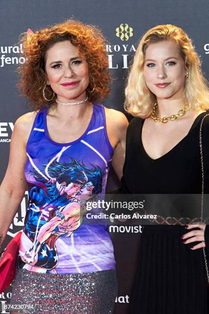 Singer Vicky Larraz attends 'La Liga de La Justicia' premiere at the Kinepolis cinema on November 14, 2017 in Madrid, Spain.