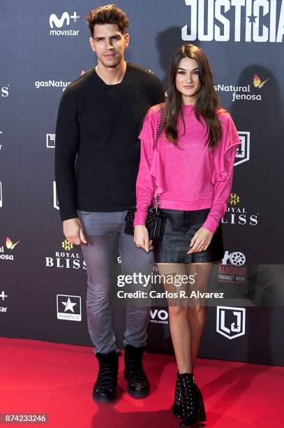 Diego Matamoros and Estela Grande attend 'La Liga de La Justicia' premiere at the Kinepolis cinema on November 14, 2017 in Madrid, Spain.