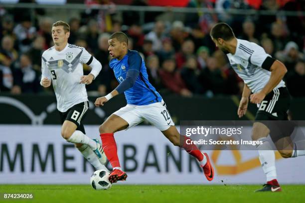 Toni Kroos of Germany, Kylian Mbappe of France, Sami Khedira of Germany during the International Friendly match between Germany v France at the...