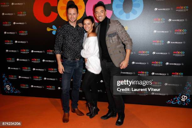 Dancers Christian Millette, Denitsa Ikonomova and Maxime Demeyrez attend "Coco" Special Screening at Le Grand Rex on November 14, 2017 in Paris,...