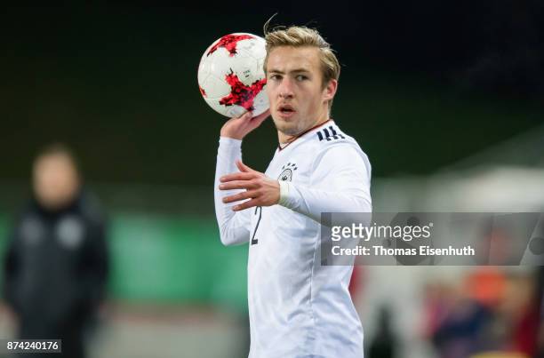 Felix Passlack of Germany reacts during the Under 20 International Friendly match between U20 of Germany and U20 of England at Stadion Zwickau on...