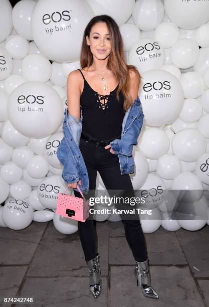 Danielle Peazer attends the 'EOS Lip Balm Winter Lips' party at Jimmy's Lodge Pop up on November 14, 2017 in London, England.