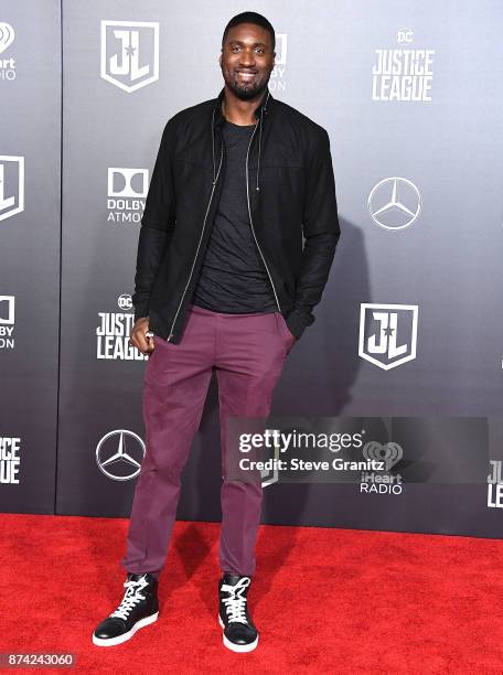 Roy Hibbert arrives at the Premiere Of Warner Bros. Pictures' "Justice League" at Dolby Theatre on November 13, 2017 in Hollywood, California.