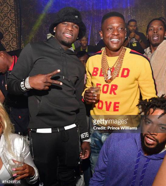 Rapper Ralo and Lil Boosie attend Lil Boosie Birthday Celebration at Medusa Lounge on November 12, 2017 in Atlanta, Georgia.