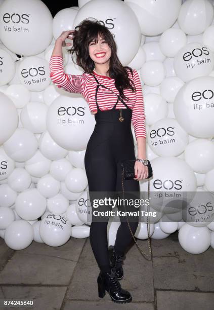 Daisy Lowe attends the 'EOS Lip Balm Winter Lips' party at Jimmy's Lodge Pop up on November 14, 2017 in London, England.