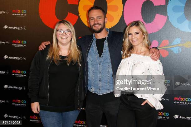 Lola Dubigni, a guest and Lea Camilleri attend "Coco" Special Screening at Le Grand Rex on November 14, 2017 in Paris, France.