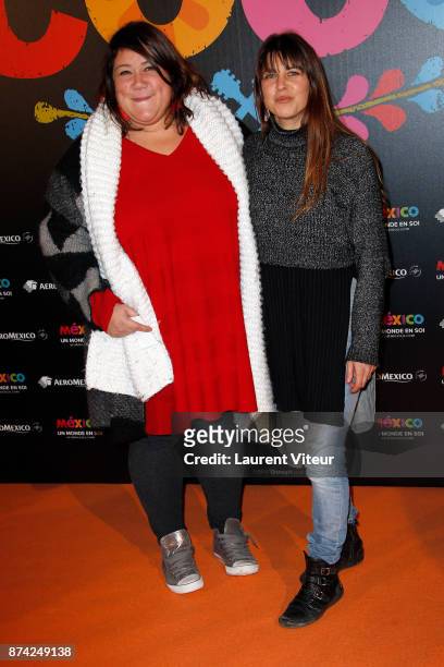 Audrey Joumas and a guest attend "Coco" Special Screening at Le Grand Rex on November 14, 2017 in Paris, France.