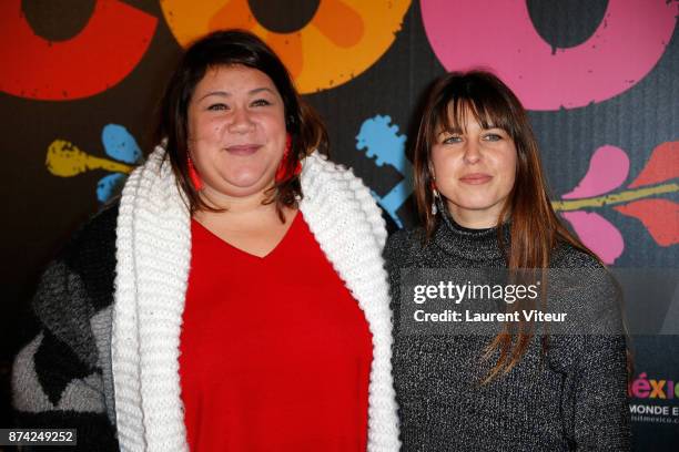 Audrey Joumas and a guest attend "Coco" Special Screening at Le Grand Rex on November 14, 2017 in Paris, France.