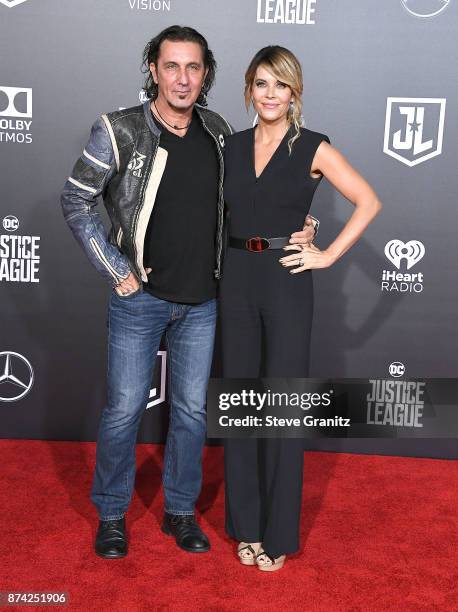 Patrick Tatopoulos, McKenzie Westmore-Tatopolous arrives at the Premiere Of Warner Bros. Pictures' "Justice League" at Dolby Theatre on November 13,...