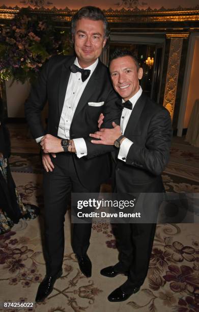 Laurent Feniou and Frankie Dettori attend The Cartier Racing Awards 2017 at The Dorchester on November 14, 2017 in London, England.