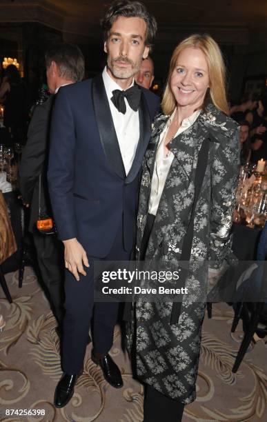 Richard Biedul and Kate Reardon attend The Cartier Racing Awards 2017 at The Dorchester on November 14, 2017 in London, England.