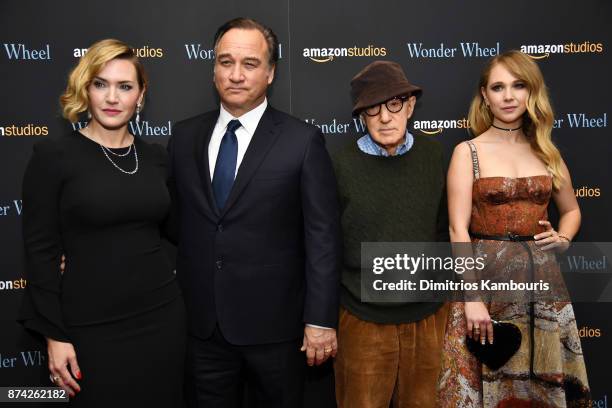 Kate Winslet, Jim Belushi, Woody Allen and Juno Temple attend the "Wonder Wheel" screening at Museum of Modern Art on November 14, 2017 in New York...