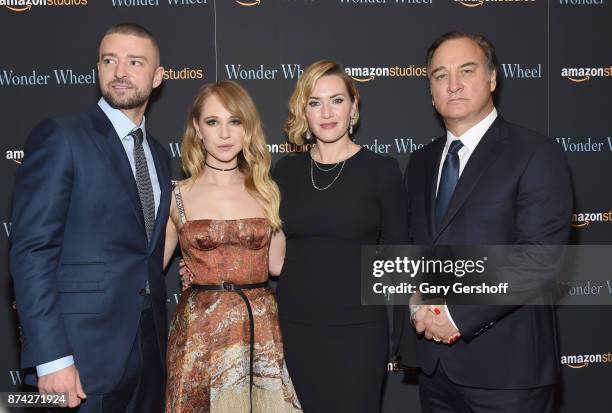 Justin Timberlake, Juno Temple, Kate Winslet and Jim Belushi attend the "Wonder Wheel" New York screening at the Museum of Modern Art on November 14,...