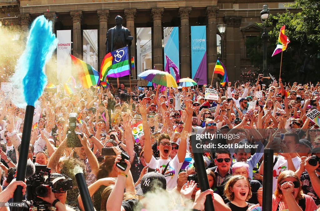 Australians Gather To Hear Result Of Marriage Equality Survey